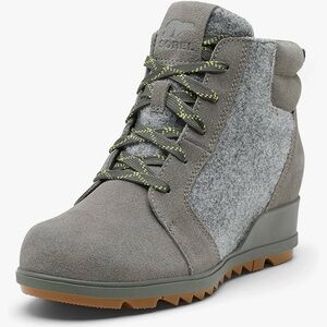 Grey Sorel Evie Lace Ankle Boots Size 9 NWT